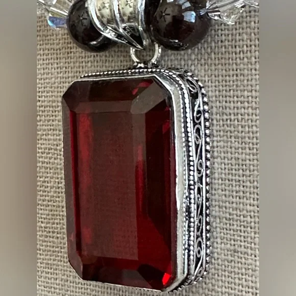 22 inch Garnet bead necklace NWOT - Picture 6 of 12